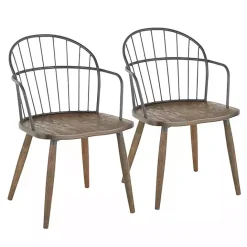 Hot Kirklands Home Dark Walnut Wood Spindle Dining Chairs, Set of 2