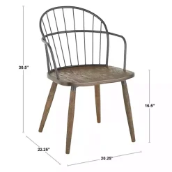 Hot Kirklands Home Dark Walnut Wood Spindle Dining Chairs, Set of 2