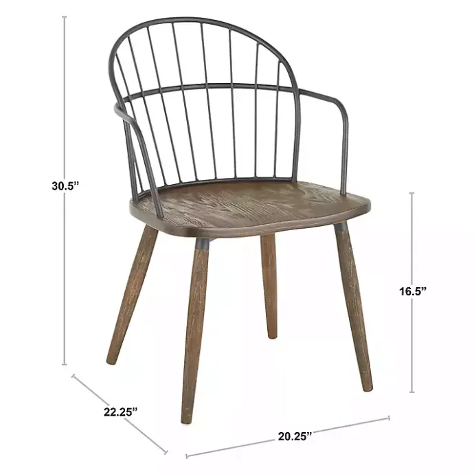 Hot Kirklands Home Dark Walnut Wood Spindle Dining Chairs, Set of 2