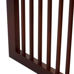 Kirklands Home Dark Wood & Rattan Arched Trifold Room Divider Brown