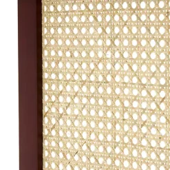 Kirklands Home Dark Wood & Rattan Arched Trifold Room Divider Brown