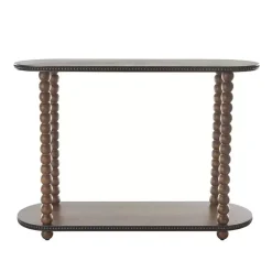 Discount Kirklands Home Dark Wood Beaded Spindle Console Table Brown