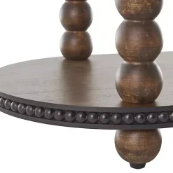 Discount Kirklands Home Dark Wood Beaded Spindle Console Table Brown