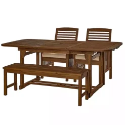 Discount Kirklands Home Dark Wood Slat Back 4-pc. Outdoor Dining Set Brown