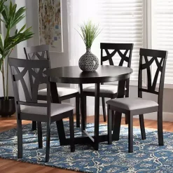Hot Kirklands Home Dark Wooden Interlocked Base 5-pc. Dining Set