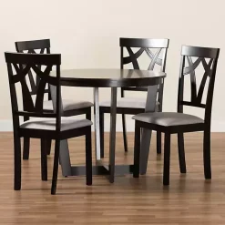 Hot Kirklands Home Dark Wooden Interlocked Base 5-pc. Dining Set