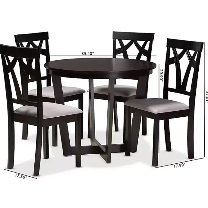 Hot Kirklands Home Dark Wooden Interlocked Base 5-pc. Dining Set