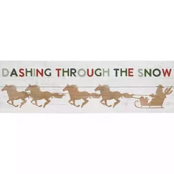 Best Kirklands Home Dashing Through the Snow Horses Wall Plaque