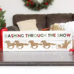 Best Kirklands Home Dashing Through the Snow Horses Wall Plaque
