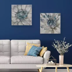 Kirklands Home Daytime Blue Dahlia Canvas Art Prints, Set of 2