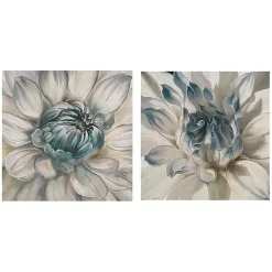 Kirklands Home Daytime Blue Dahlia Canvas Art Prints, Set of 2