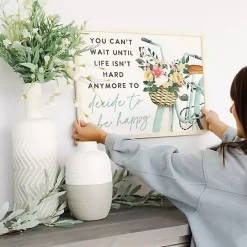 Online Kirklands Home Decide to Be Happy Framed Wall Plaque