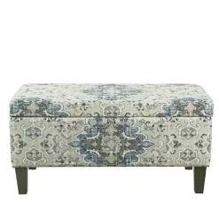 Online Kirklands Home Decorative Antique Storage Bench Blue