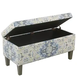 Online Kirklands Home Decorative Antique Storage Bench Blue