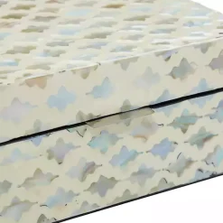 Kirklands Home Decorative Mussel Shell Wood Boxes, Set of 2