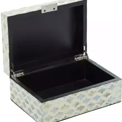 Kirklands Home Decorative Mussel Shell Wood Boxes, Set of 2