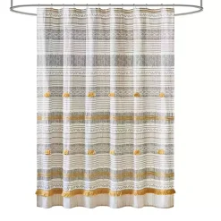 Sale Kirklands Home Decorative Stripe Tassel Shower Curtain