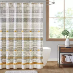 Sale Kirklands Home Decorative Stripe Tassel Shower Curtain