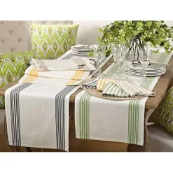 Sale Kirklands Home Deep Blue Striped Border Table Runner