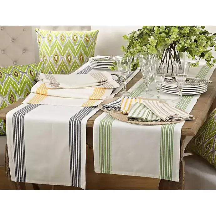 Sale Kirklands Home Deep Blue Striped Border Table Runner