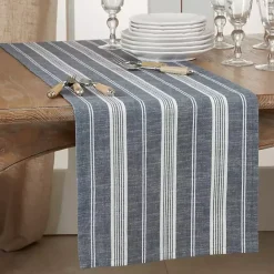 Sale Kirklands Home Deep Blue Thin Striped Table Runner