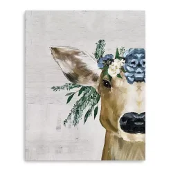 New Kirklands Home Deer and Wildflowers Giclee Canvas Art Print