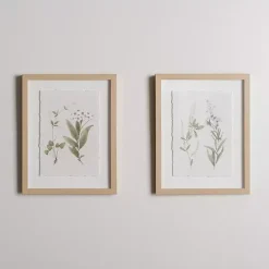 Discount Kirklands Home Delicate Botanical Framed Art Prints, Set of 2 White