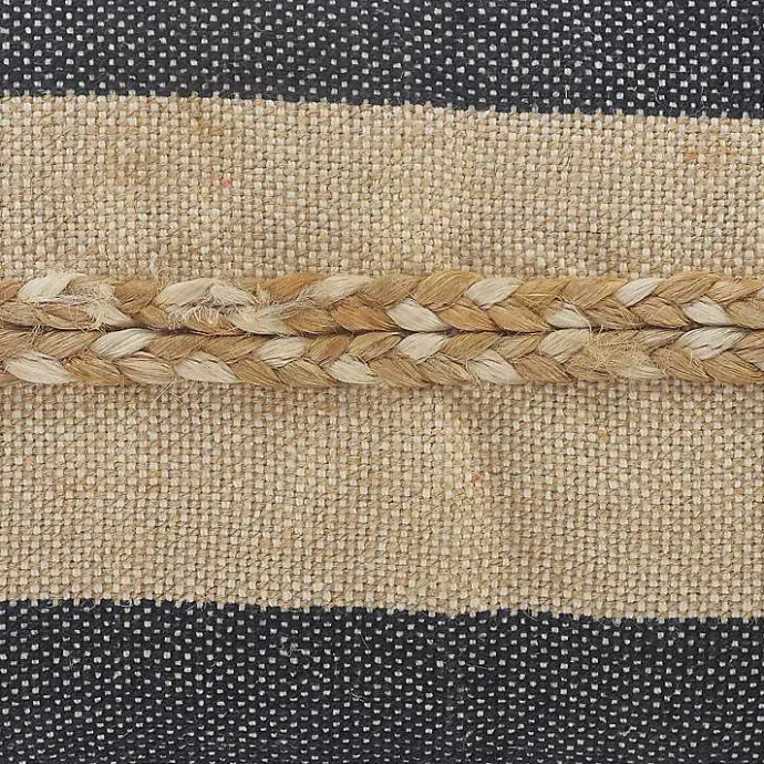 Discount Kirklands Home Denim Blue Braided Stripe Lumbar Pillow