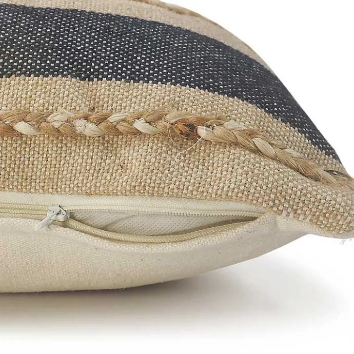 Discount Kirklands Home Denim Blue Braided Stripe Lumbar Pillow
