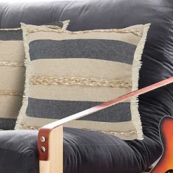 Outlet Kirklands Home Denim Blue Braided Stripe Throw Pillow, 20 in.