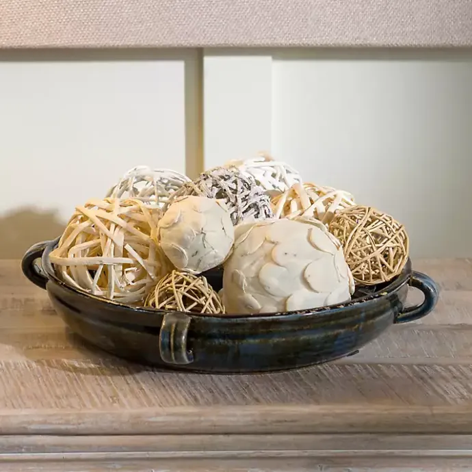 Outlet Kirklands Home Denim Ceramic Decorative Bowl Blue