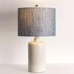 Clearance Kirklands Home Denim Shade Ribbed Table Lamp Blue