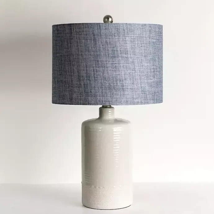 Clearance Kirklands Home Denim Shade Ribbed Table Lamp Blue
