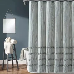 Outlet Kirklands Home Denim Vintage Stripe Shower Curtain Blue