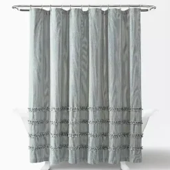 Outlet Kirklands Home Denim Vintage Stripe Shower Curtain Blue