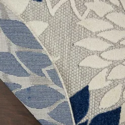 Sale Kirklands Home Denim Floral Burst Round Outdoor Area Rug