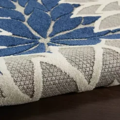 Sale Kirklands Home Denim Floral Burst Round Outdoor Area Rug