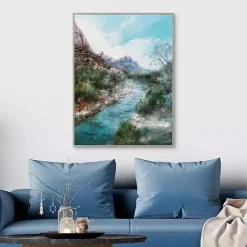 Discount Kirklands Home Desert Blues Framed Canvas Art Print