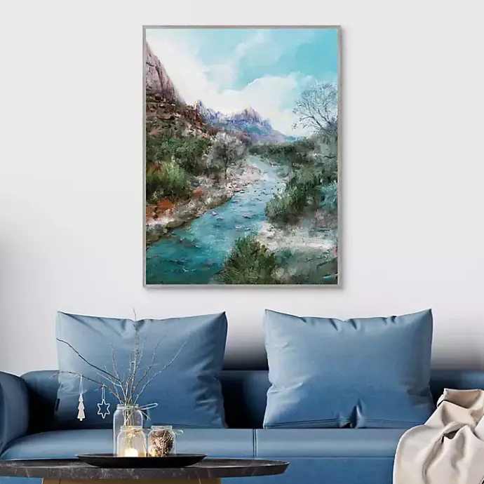 Discount Kirklands Home Desert Blues Framed Canvas Art Print