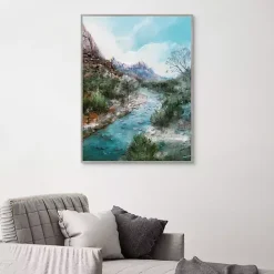 Discount Kirklands Home Desert Blues Framed Canvas Art Print