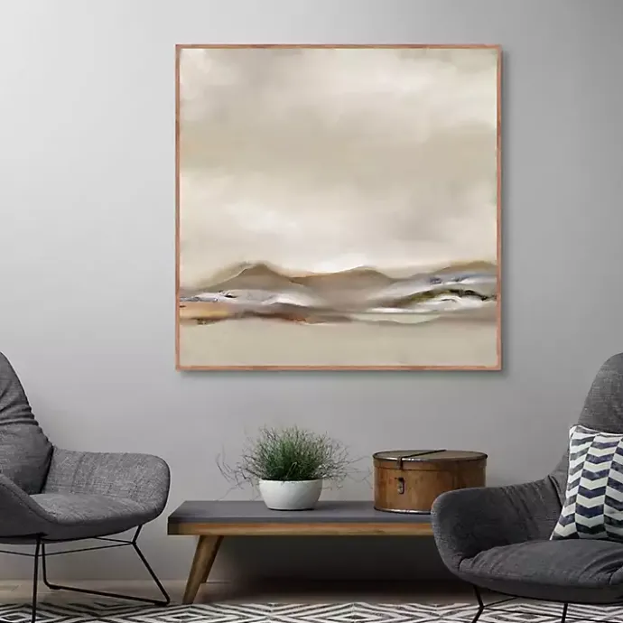 Kirklands Home Desert View Framed Canvas Art Print Gray