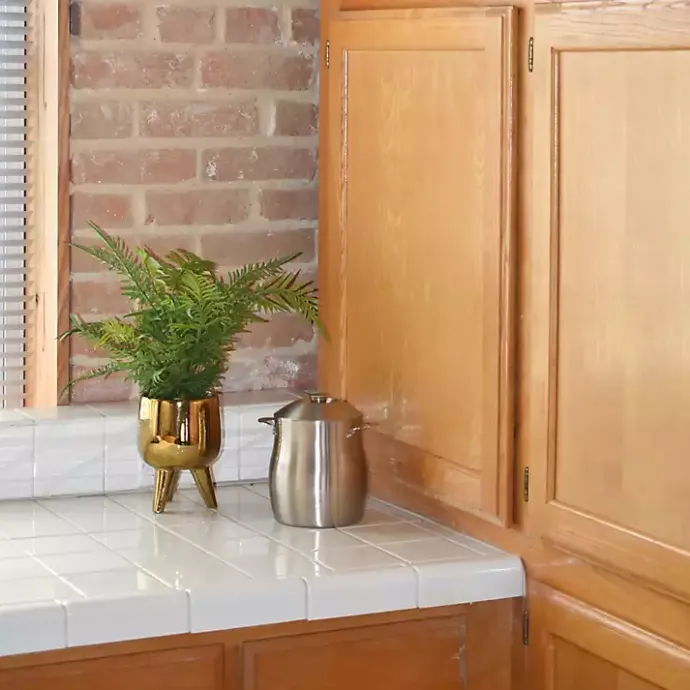 Best Kirklands Home Desktop Palm Plant in Gold Planter