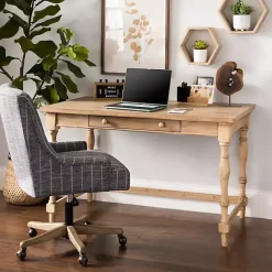 Clearance Kirklands Home Diane Spindle Leg Blond Wood Desk