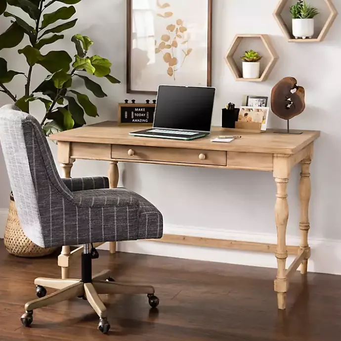 Clearance Kirklands Home Diane Spindle Leg Blond Wood Desk