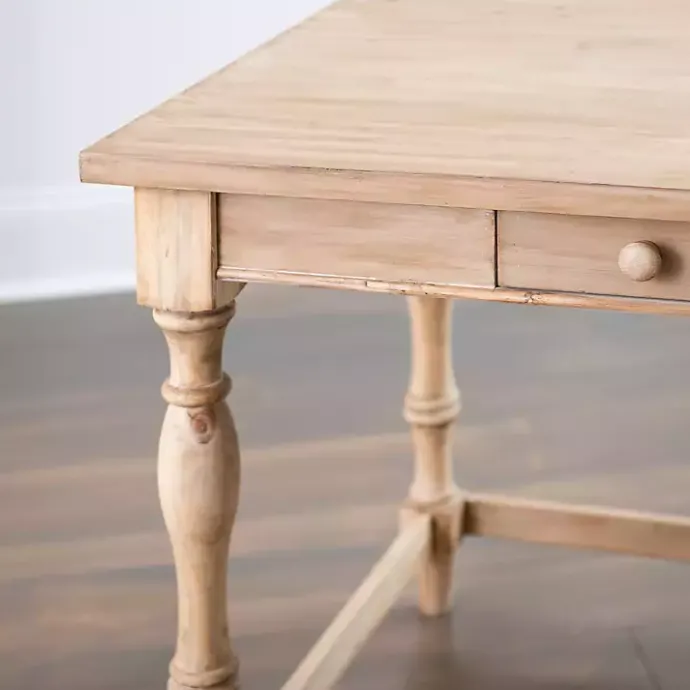 Clearance Kirklands Home Diane Spindle Leg Blond Wood Desk