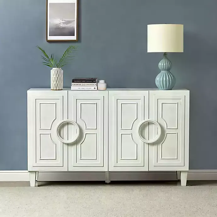 Hot Kirklands Home Dietrich Wood 4-Door Sideboard White