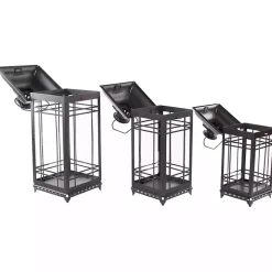 Sale Kirklands Home Distressed Metal Lanterns, Set of 3 Black