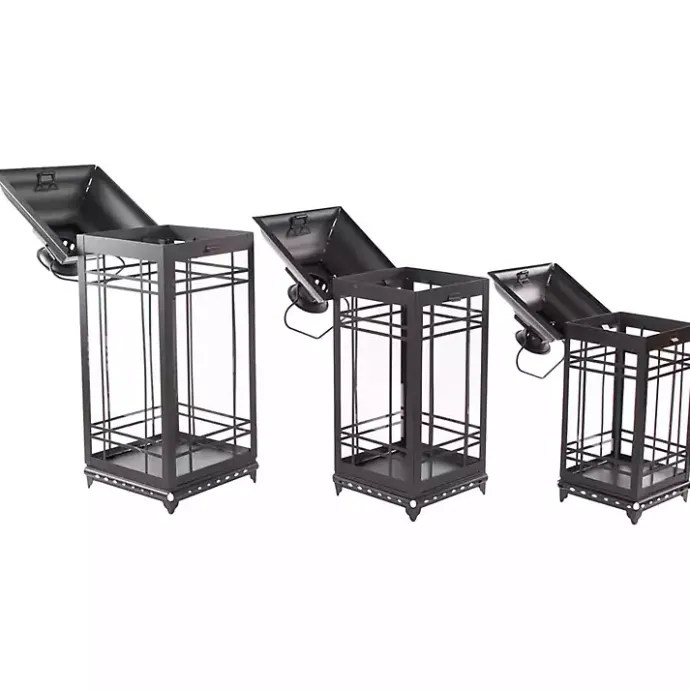 Sale Kirklands Home Distressed Metal Lanterns, Set of 3 Black