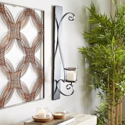 Sale Kirklands Home Distressed Black Scrolled Metal Sconce