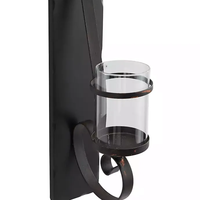 Sale Kirklands Home Distressed Black Scrolled Metal Sconce